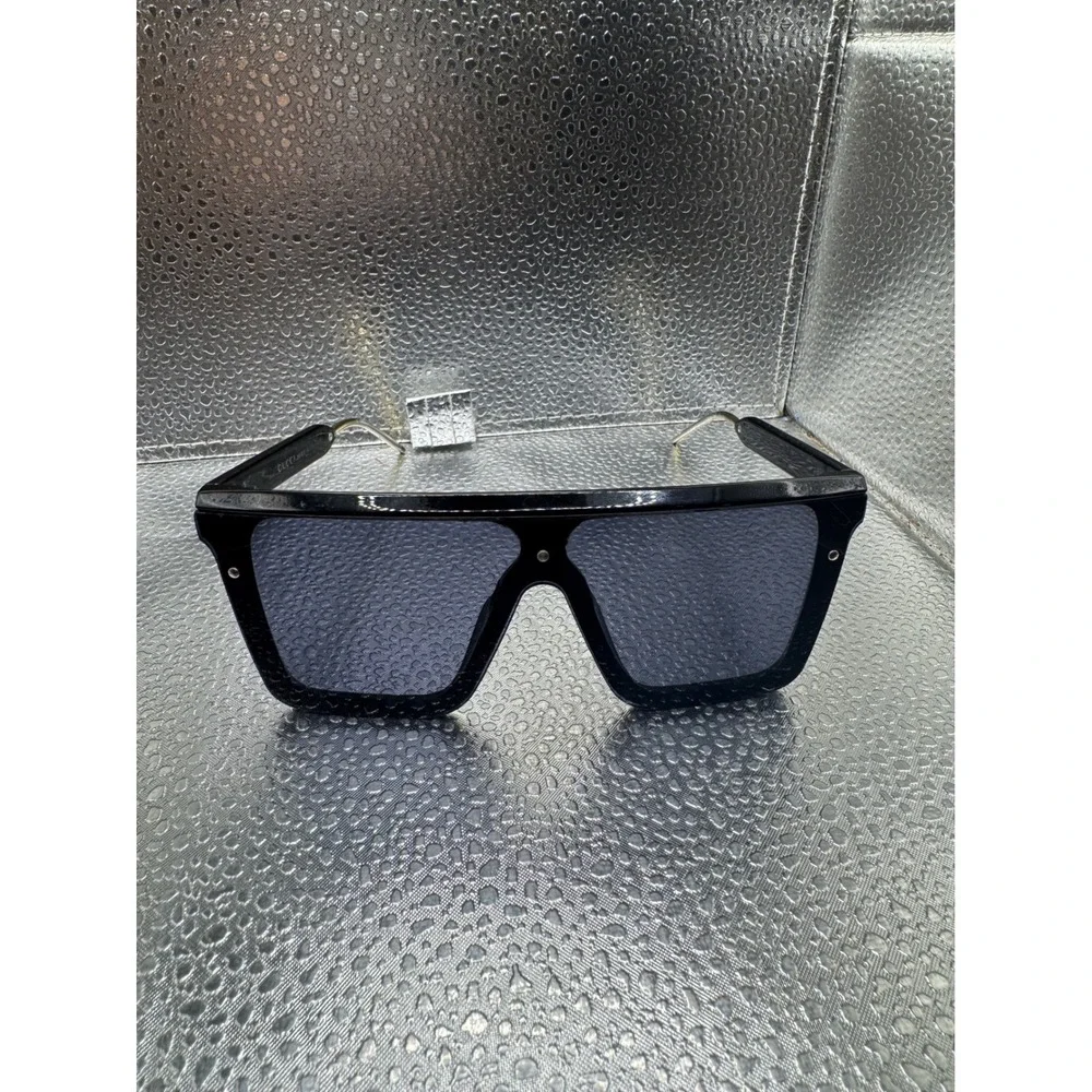 Gucci Oversized Flat Top Sunglasses Black Web Stripe Interlocking G GG0121S